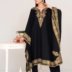 Women’s brand new desi black kaftan outfit dress size small 2 piece traditional